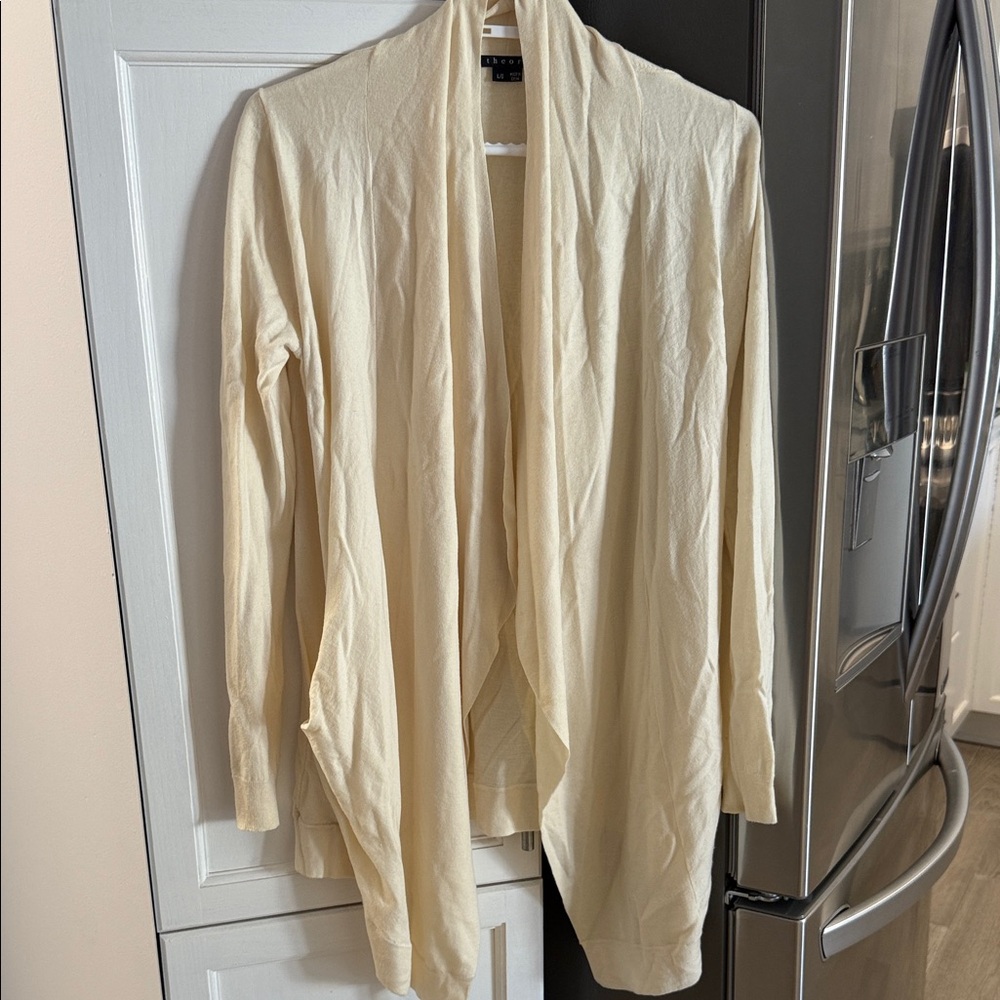 Theory Light Cream Women's Cardigan